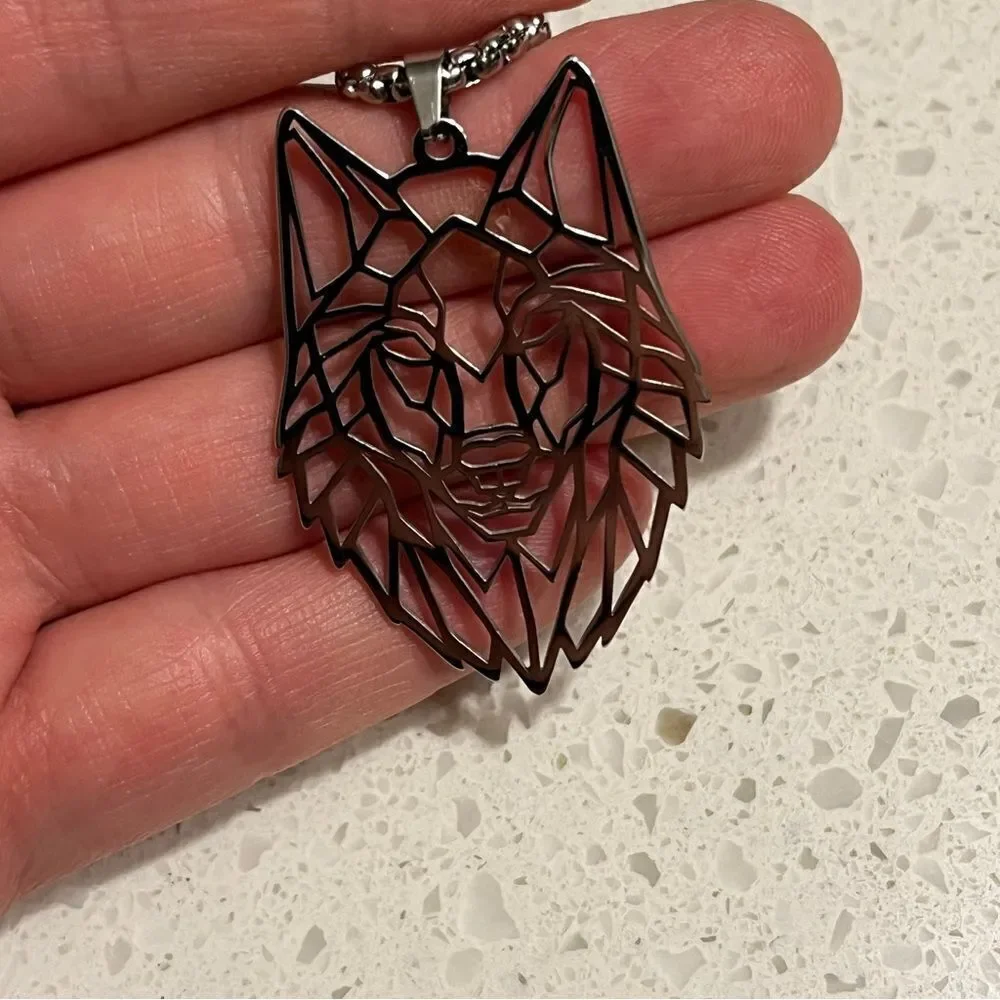 Wolf Pendant Necklace, Stainless Steel‎ Jewelry for Jewelry Gift